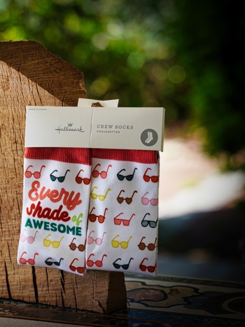NWT Hallmark "Every Shade of Awesome" Sunglasses Crew Socks